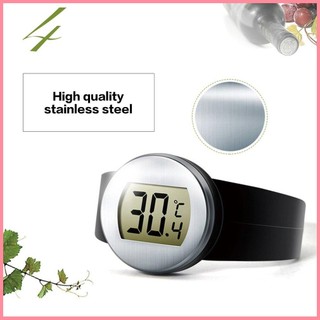 [hot]Digital LCD Red Wine Bottle Thermometer Auto Wine Temperature Meter Watch