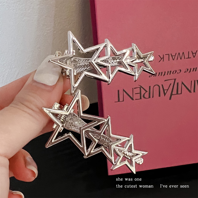 Kẹp Tóc Hình Ngôi Sao Năm Cánh Rỗng Phong Cách Nhật Bản Cho Nữ y2k