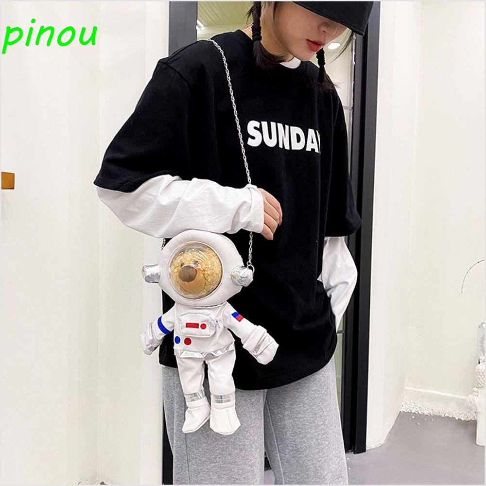 Pinou Túi Đeo Chéo Hình Gấu Bông Phi Hành Gia Đáng Yêu Thời Trang Cho Nữ