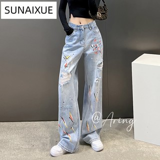Quần jean SUNAIXUE A97L18J 36Z230909 thoải mái thời trang Hàn Quốc dành cho nữ