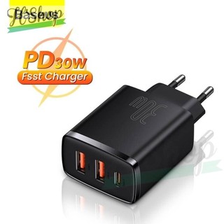 Cốc Sạc Nhanh Baseus 30w Cao Cấp Củ Sạc Nhanh 2 Cổng USB/ Type C- Cục Sạc Hỗ Trợ QC 3.0, USB PD Cho Table/Android