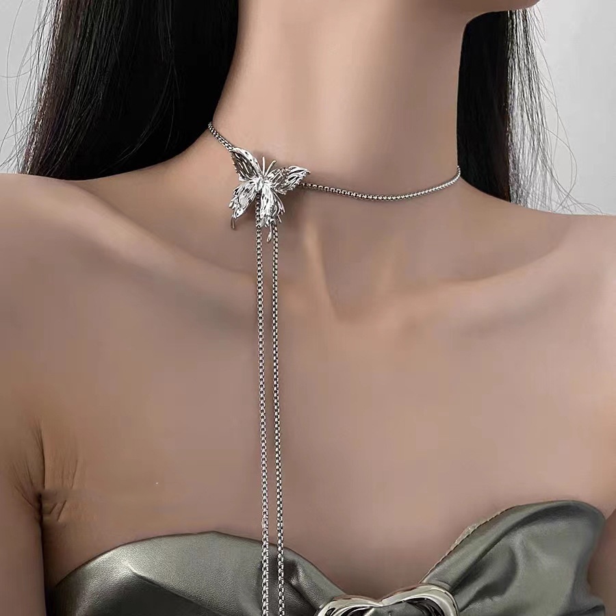 Vòng Cổ Mặt Hình Bướm Sang Trọng Phong Cách Nhật Hàn Độc Đáo