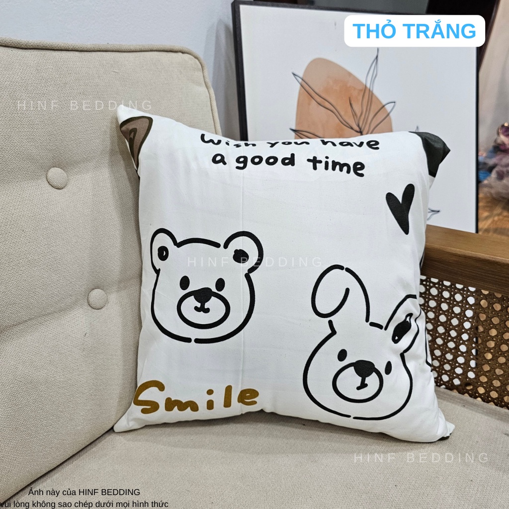 Gối vuông sofa trang trí, gối tựa lưng oto bệt ngồi 45x45cm gồm vỏ và ruột gối