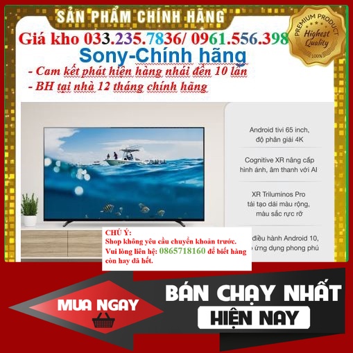 * Smart Tivi OLED Sony 65 Inch 4K XR-65A80J &lt; Chính hãng BH:24 tháng tại nhà toàn quốc &gt; - Mới 100%