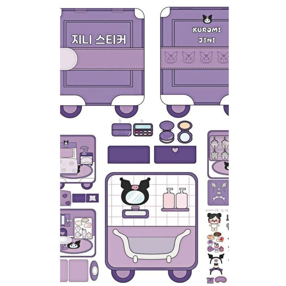 Rapph kuromi Đồ Chơi Cuốn Sách Hoạt Động Cốp Xe anime my melody 3d Bằng Giấy Thủ Công