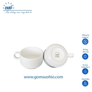 Chén Cà Phê 7.5 cm (125ml) Sứ Trắng OHIO