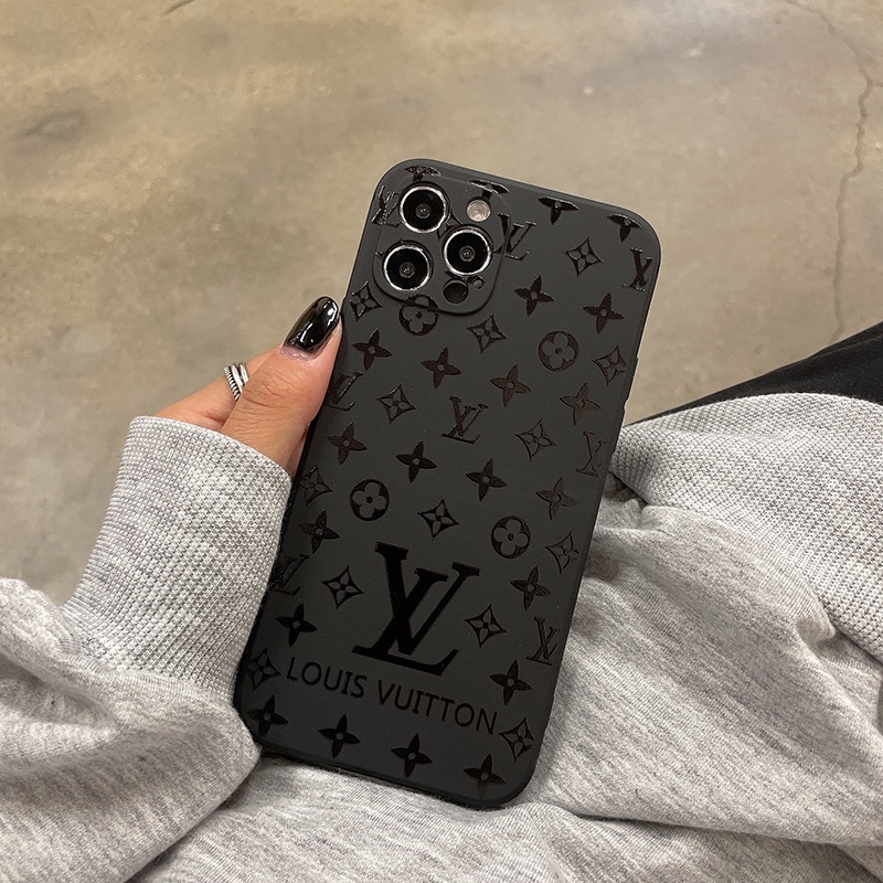 Lưới Họa Tiết Logo TPU Mềm Silicone iPhone 15 Ốp Lưng iPhone 11 12 13 14 15 Pro Max 7 8 Plus X XR XS Max Sơn Matte Cover