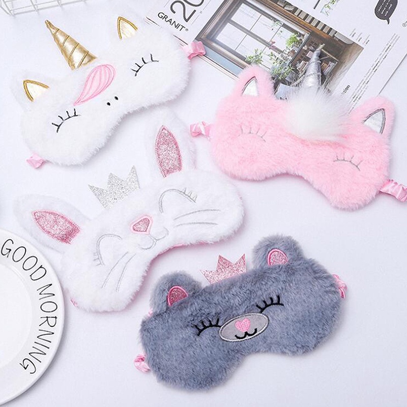 Mặt Nạ Che Mắt Ngủ Họa Tiết Hoạt Hình Thỏ Dễ Thương Cho Bé Gái