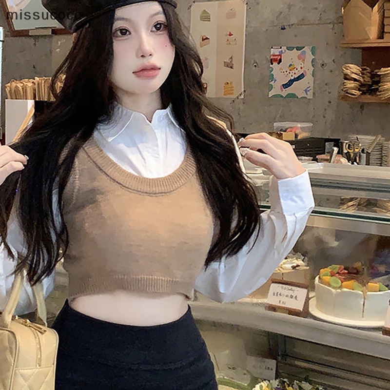 Áo gile len sweater Dệt Kim Ôm Dáng Không Tay Cổ Điển Dễ Phối Đồ Cơ Bản Cho Nữ coc