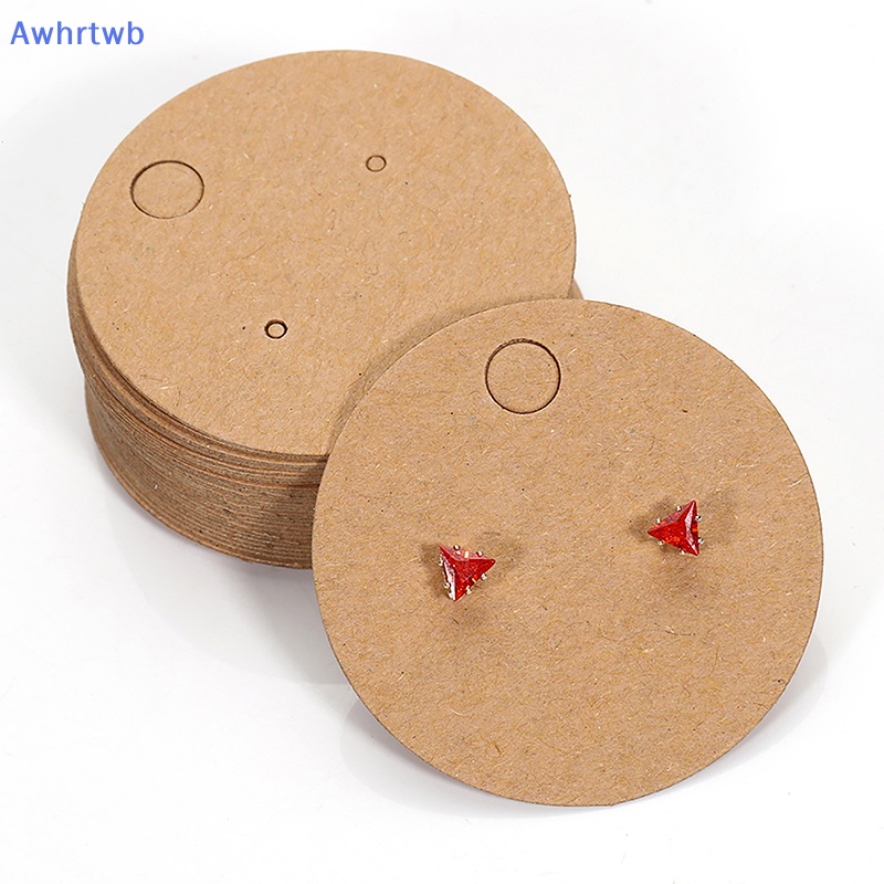 Bộ 50 Thẻ Giấy kraft Hình Tròn Treo Khuyên Tai Trang Sức Mới