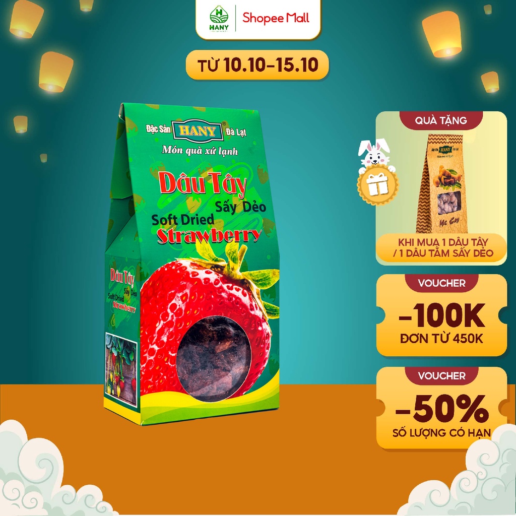 Dâu Tây Sấy Dẻo Hany Đặc Sản Đà Lạt Gói 180g