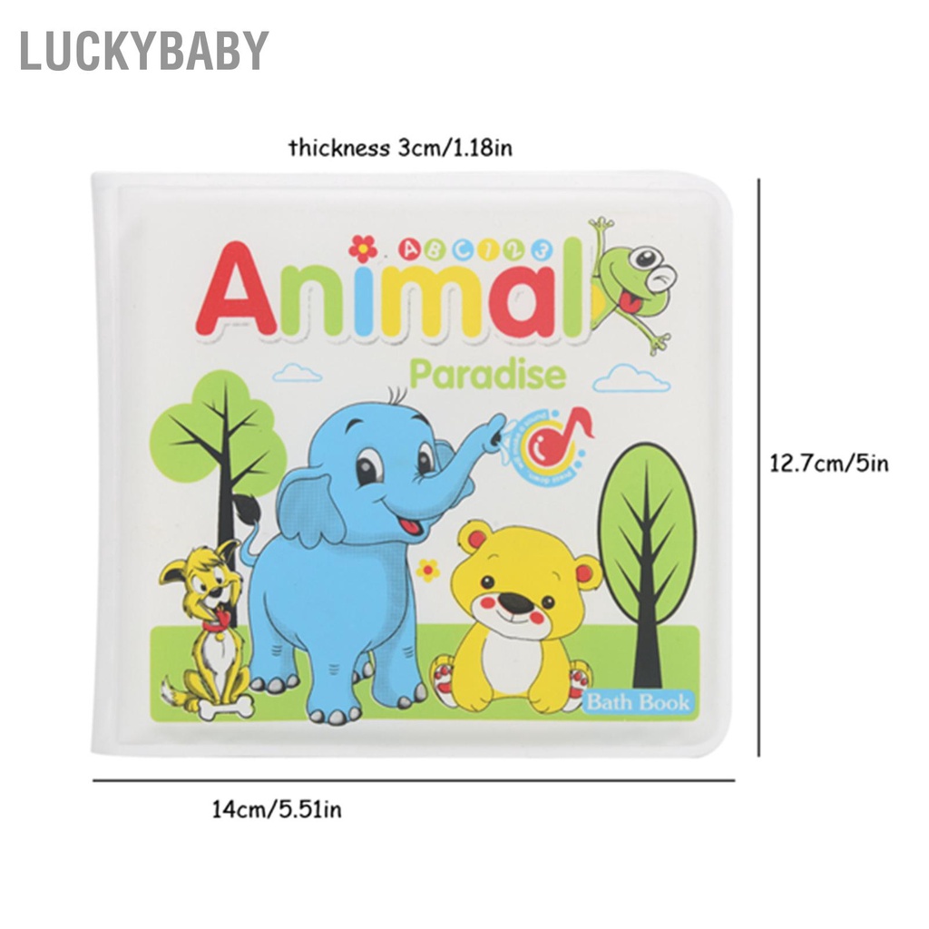 LUCKYBABY Sách chống thấm nước cho bé tắm Đồ chơi bơi trong phòng giáo dục sớm trẻ em