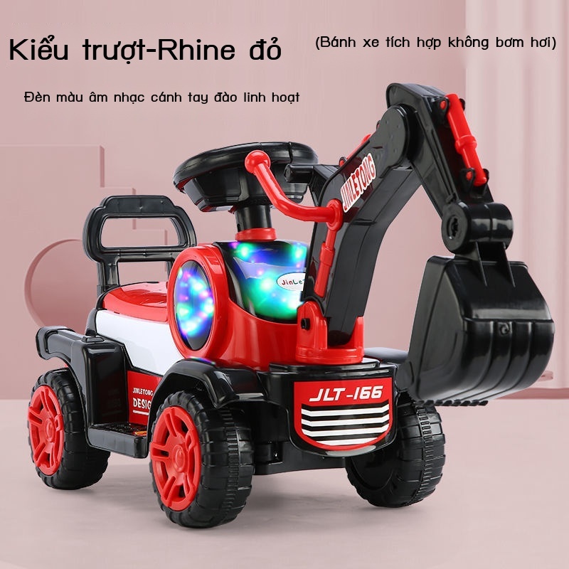 ○◐❀svglsszwcmMáy xúc điện trẻ em xe xây dựng cậu bé đồ chơi ô tô máy xúc có thể ngồi và đi xe máy móc máy xúc quá khổ má