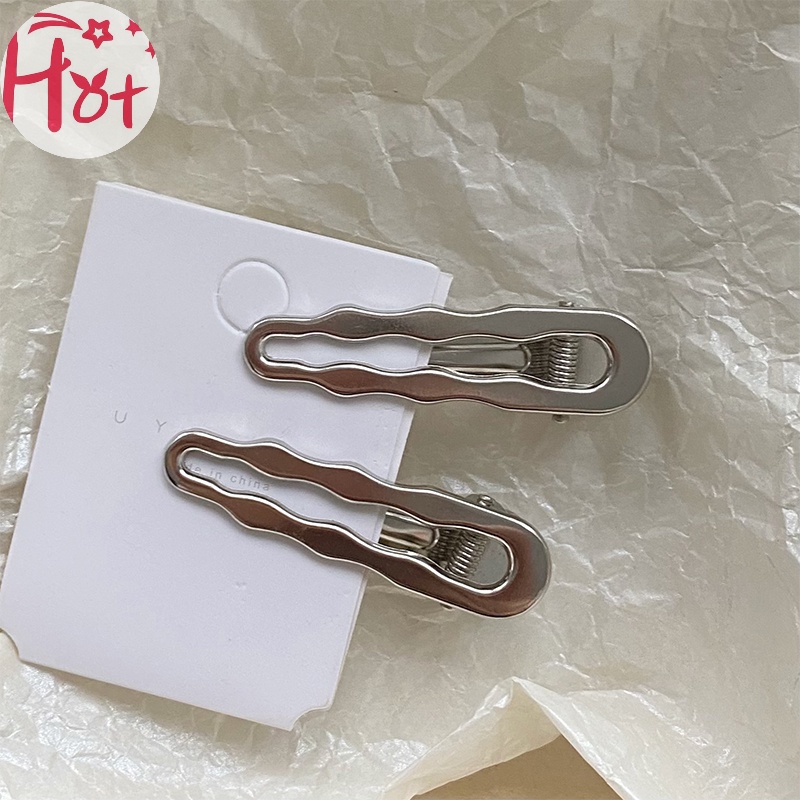 Jr Kẹp Tóc Kim Loại Màu Bạc Thời Trang Cho Nữ vn