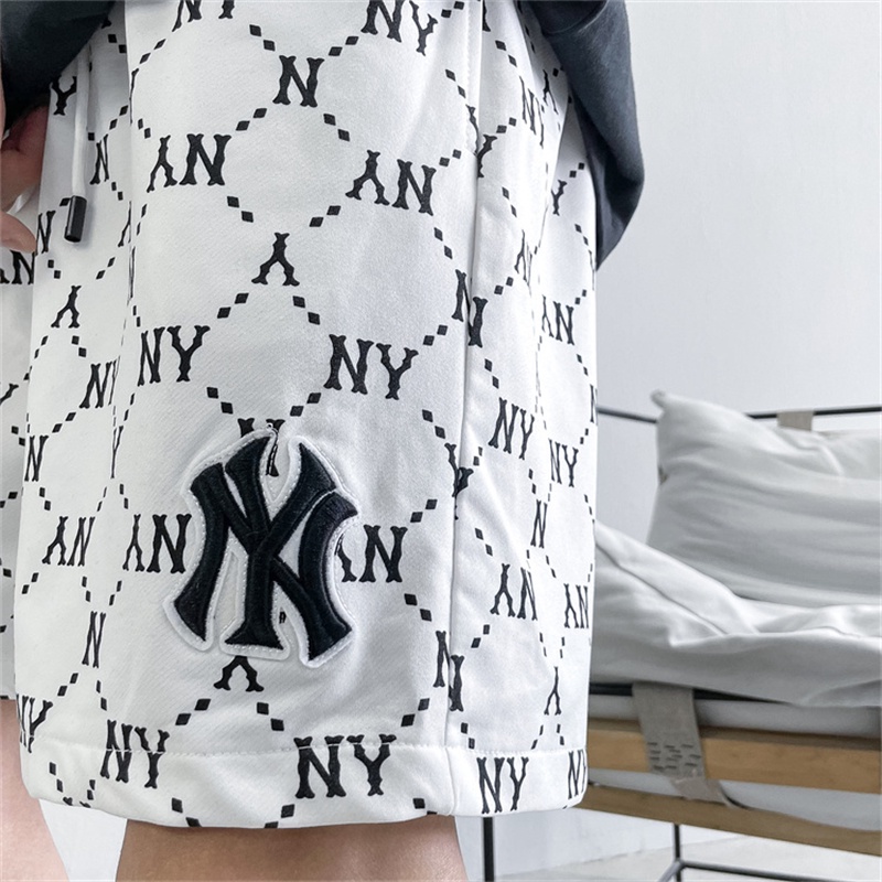 Mlb Quần ngắn ống rộng Thoáng Khí Thêu logo Phong Cách Hàn Quốc Dành Cho Nam