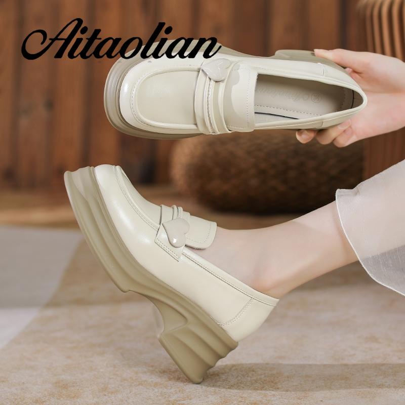 Giày Cao Gót 6cm Da Thật Mềm Phối Khóa Kim Loại Đơn Giản Cho Nữ Thời Trang