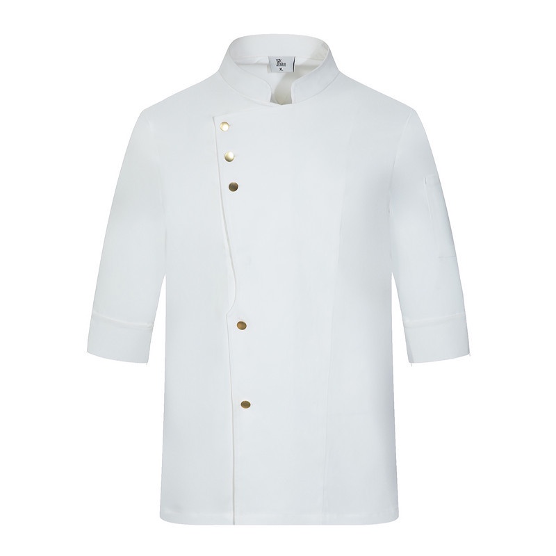 Áo Đồng Phục Đầu Bếp Tay Dài Thêu Họa Tiết Phong Cách Mới Thoáng Khí Cao Cấp Mùa Thu Đông Cho Nam
