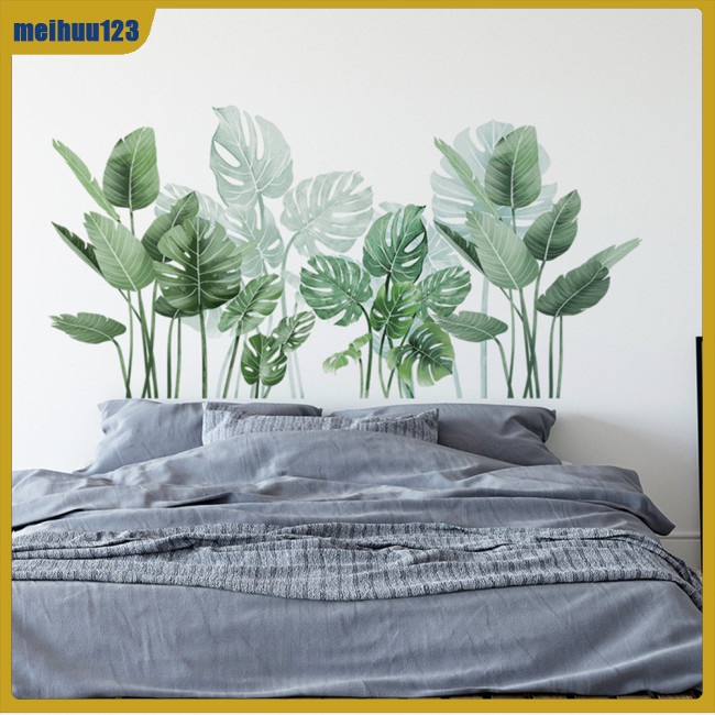 Mei Nhãn Dán Trang Trí Tường Họa Tiết Lá Xanh Nghệ Thuật