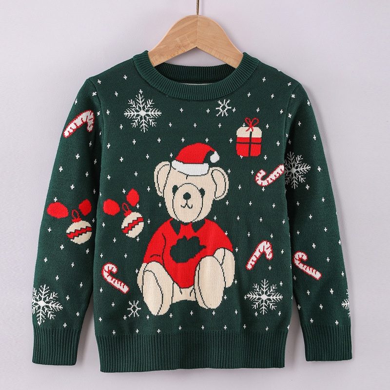 SUPER KIDS quần áo trẻ em Áo sweater Dệt Kim In Hoạt Hình Tuần Lộc Giáng Sinh Dễ Thương Cho Bé đồ bé trai