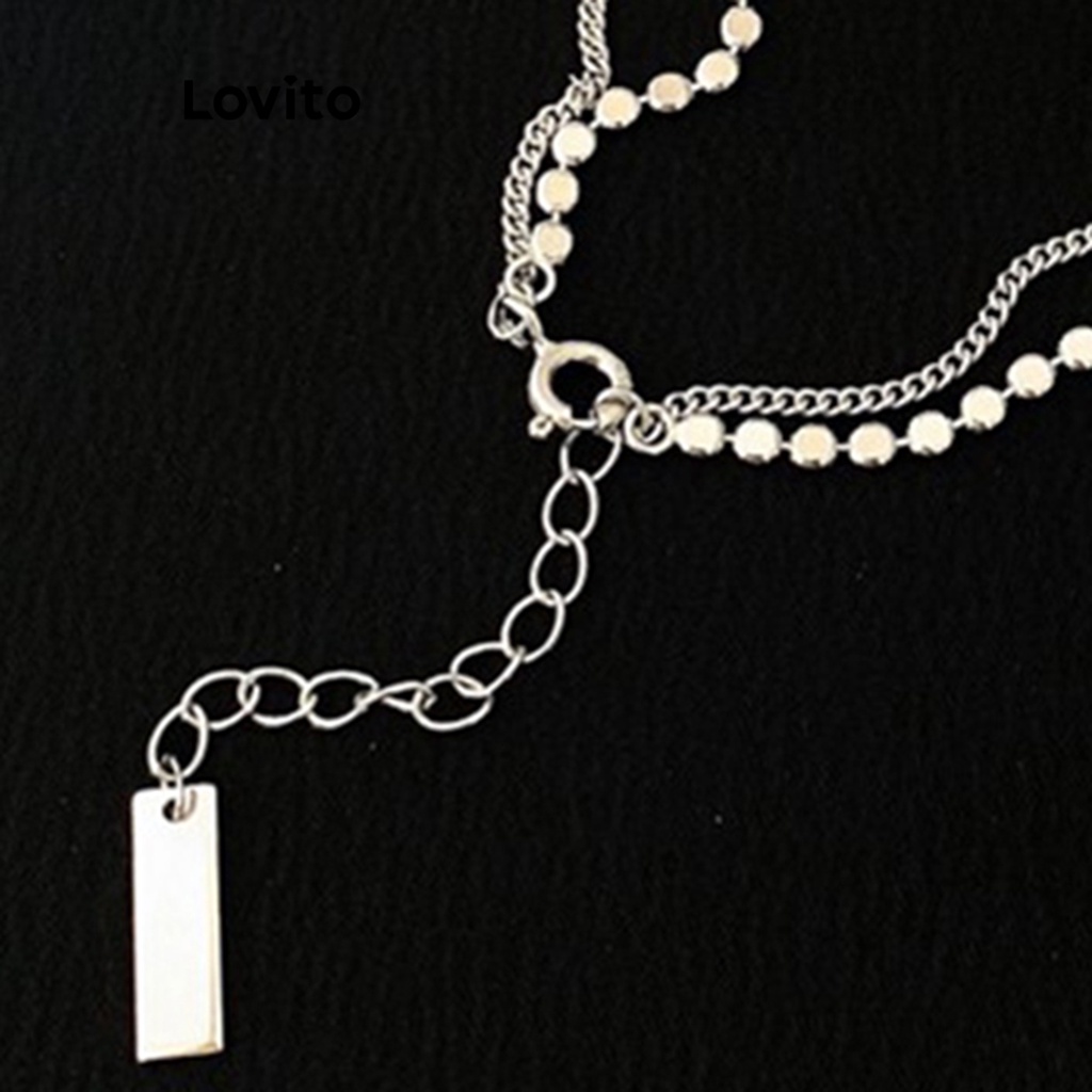 Lắc chân Lovito kim loại màu trơn thường ngày cho nữ LFA02120