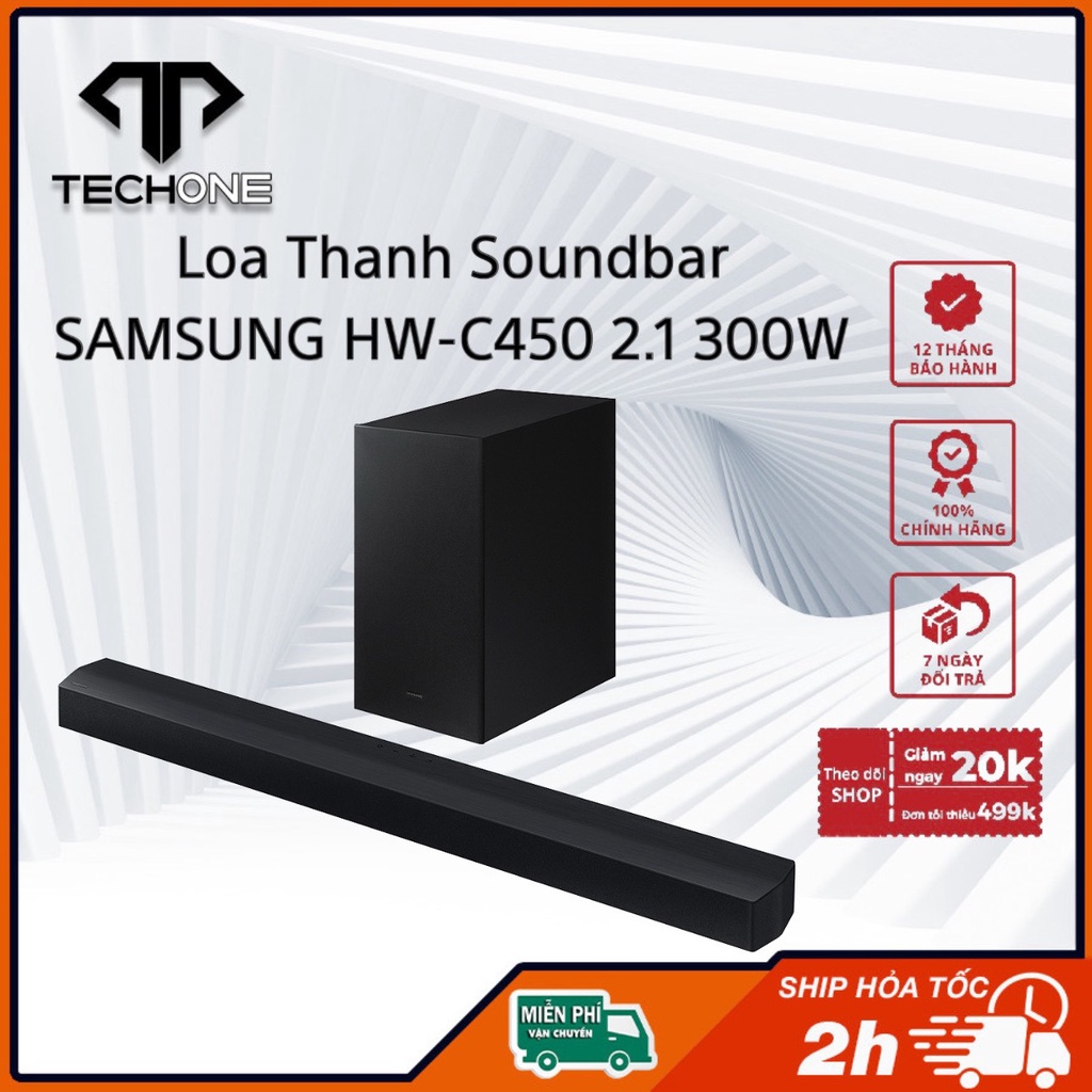 Bộ loa thanh Samsung HW-C450/XV 300W 2.1 Mẫu 2023 Hàng Chính Hãng Bảo Hành 12 Tháng