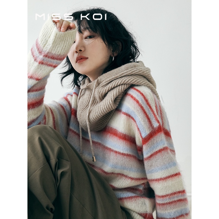 Misskoi  Mũ Len Dệt Kim Giữ Ấm Mùa Thu Đông Thiết Kế Chính Hãng Cho Nữ