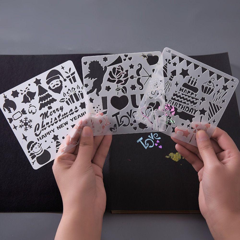 Avalentine set 5 Khuôn Vẽ Tranh Sơn Dầu diy Hình Thú Cưng Nhiều Lớp Trang Trí Sổ Lưu Niệm