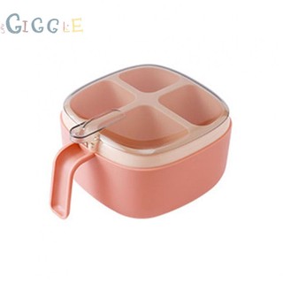Seasoning Box 4 Grid Chili Powder Condiments Container Jar Lid Spice PP