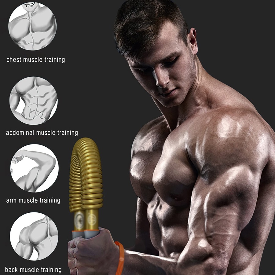 Gậy lò xo 50kg MÀU VÀNG tập cơ tay - thanh lò xo kháng lực tập thể dục thể thao tại nhà - hãng dododiosTặng ô tô