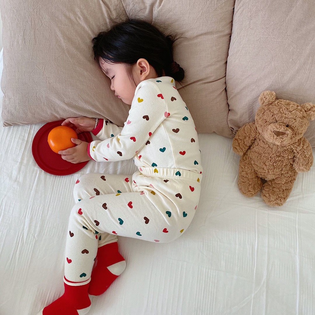 Bộ Đồ Ngủ Lông Cừu Tay Dài Thời Trang Xuân Thu Cho Bé Gái