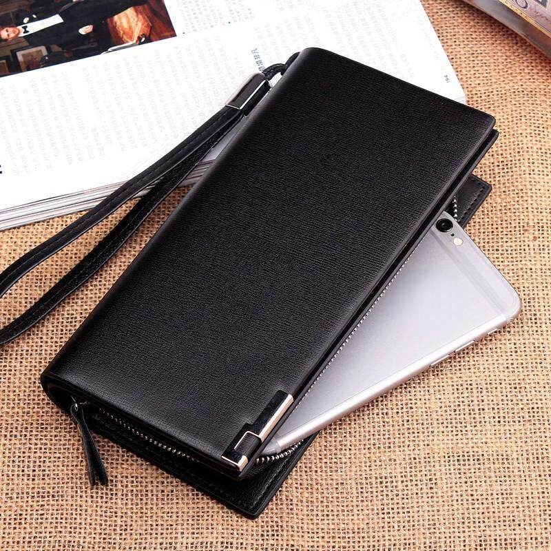 IELGY Ví Da Mềm Dáng Dài Phối Khóa Kéo Thời Trang Công Sở