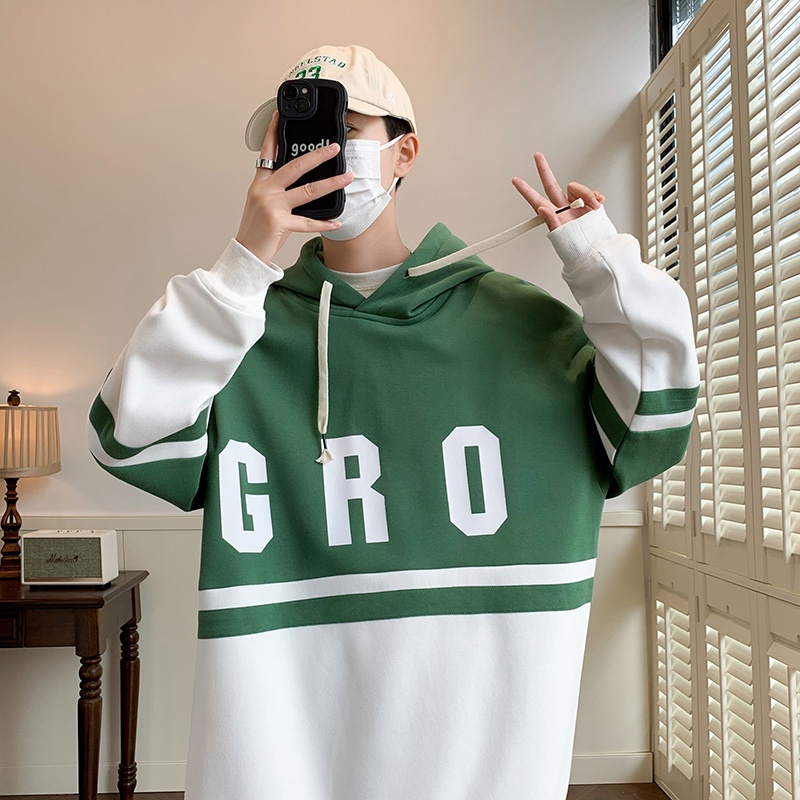 Áo Hoodie Dáng Rộng In Chữ plus size Thời Trang Mùa Thu Cho Nam