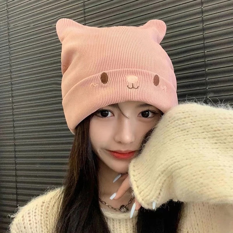 Dễ Thương Mũ Len Tai Mèo Đáng Yêu Giữ Ấm Mùa Đông Cho Nữ