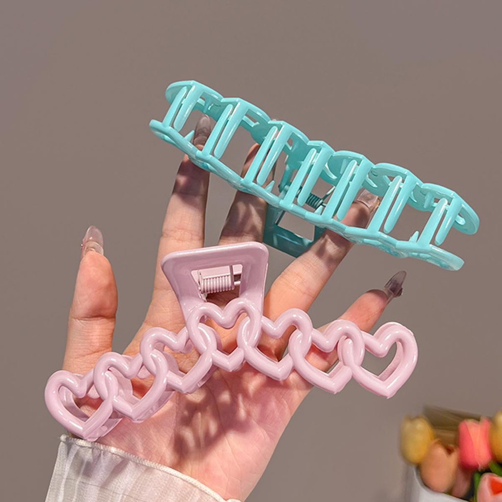 Kẹp Tóc Nhựa Hình Ngôi Sao / Trái Tim Màu Sắc Ngọt Ngào Thời Trang Cho Nữ CHLINS