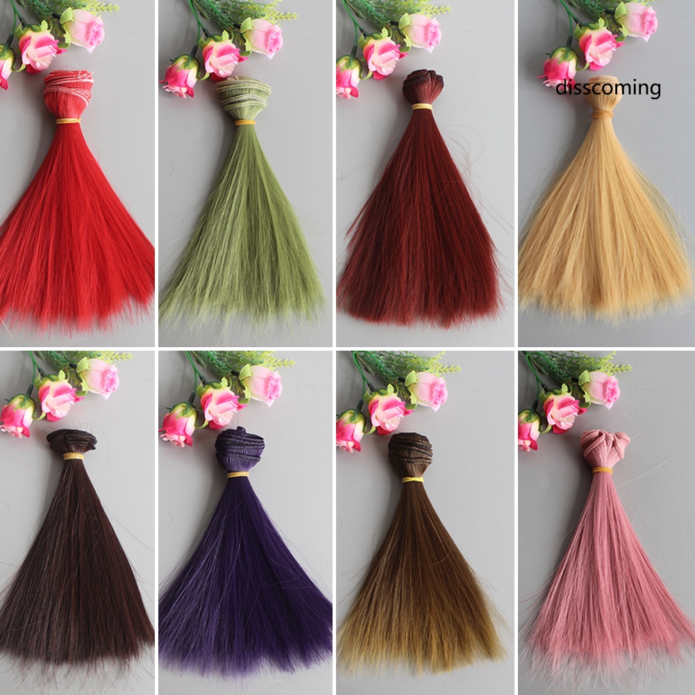 Tóc Giả Thẳng Dài 15cm Bằng Sợi Tổng Hợp Dành Cho Búp Bê bjd sd