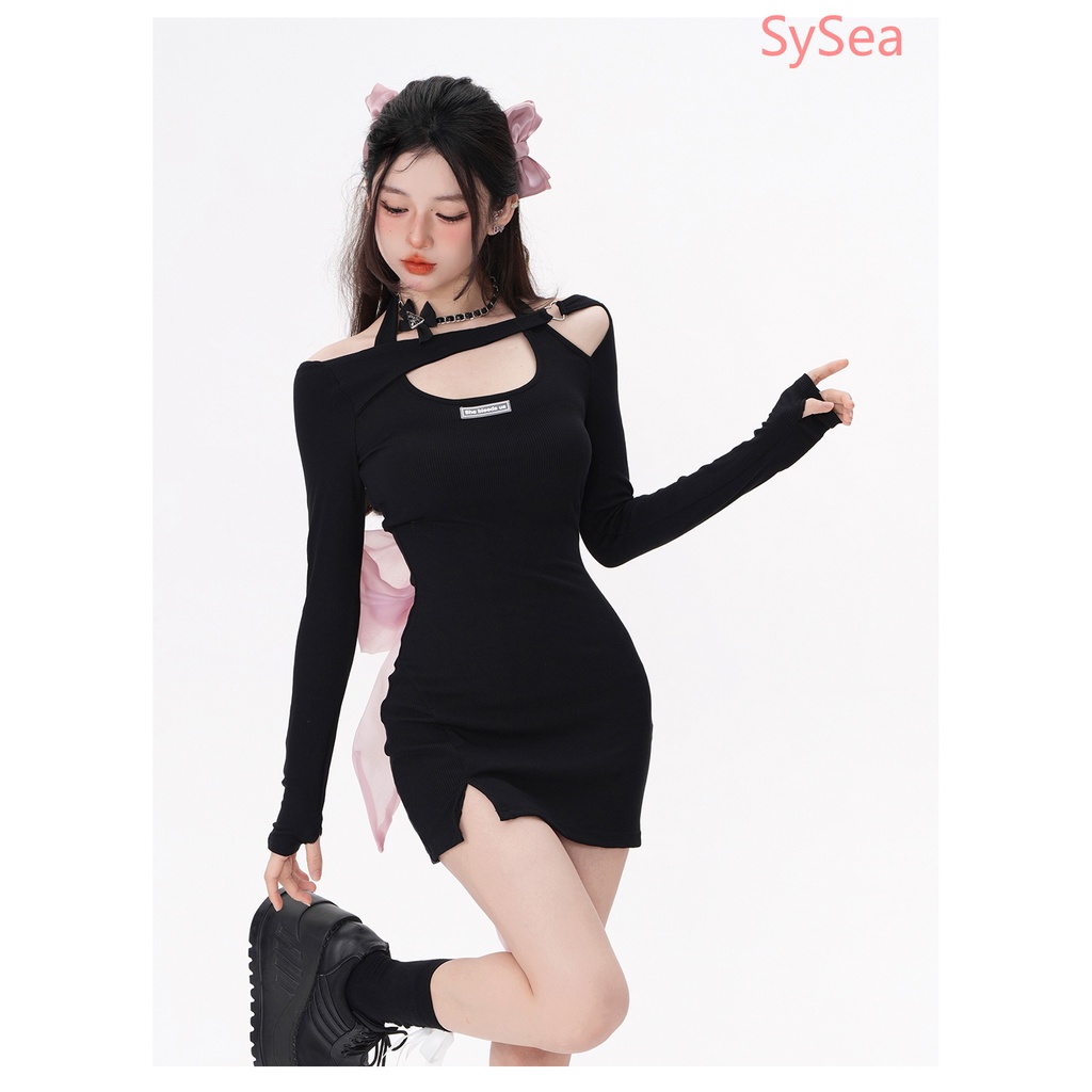 Đầm Nữ Tay Dài Phối Ren Phong Cách Mỹ Gợi Cảm