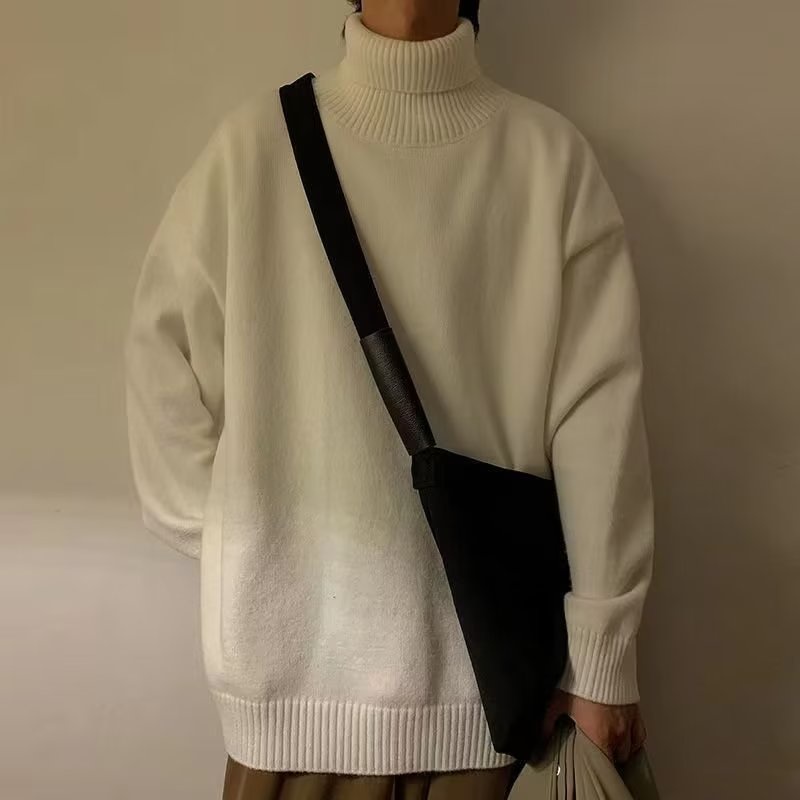 Aokang Áo sweater Dệt Kim Cổ Lọ Dáng Rộng Thời Trang Mùa Đông Cao Cấp Cho Nam