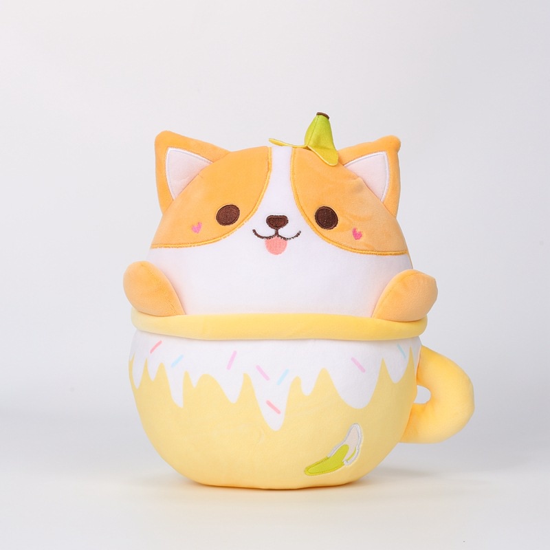 Thú Nhồi Bông Hình Mèo / axolotl / corgi / Trà Sữa / Gấu Trúc Hoạt Hình Đáng Yêu Cho Bé