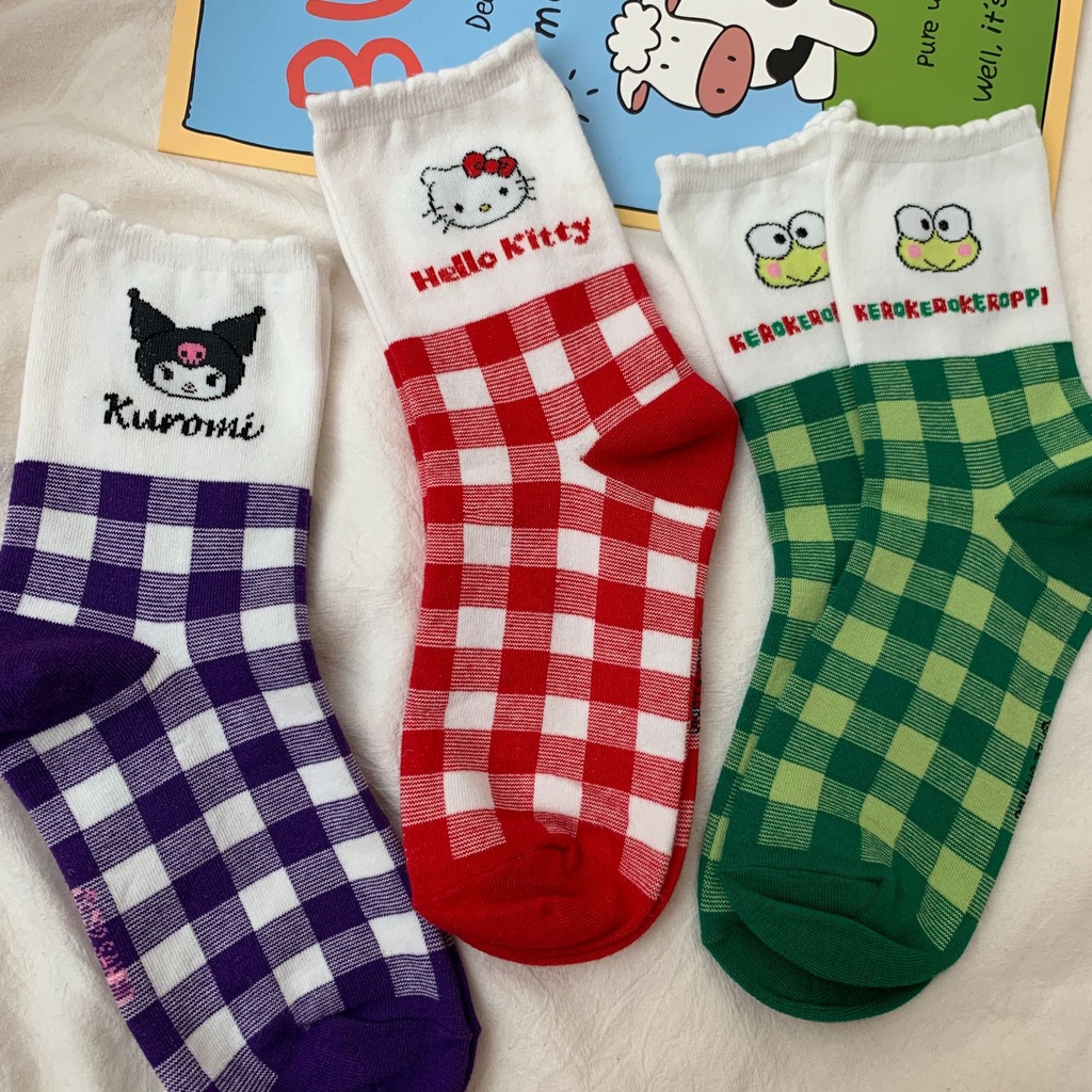 Sock sanrio kuromi melody cinnamoroll Ca Rô Vớ