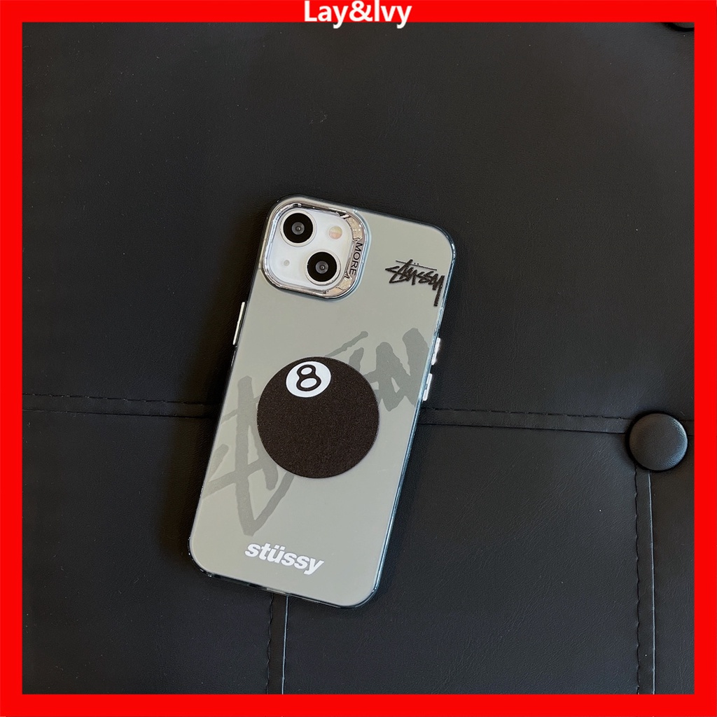 Hoạt Hình Ốp Điện Thoại silicone Khung Kim Loại Mạ Bida 8 Cho iphone 15 pro max 14 14pro 14max 13promax 12 12promax 11