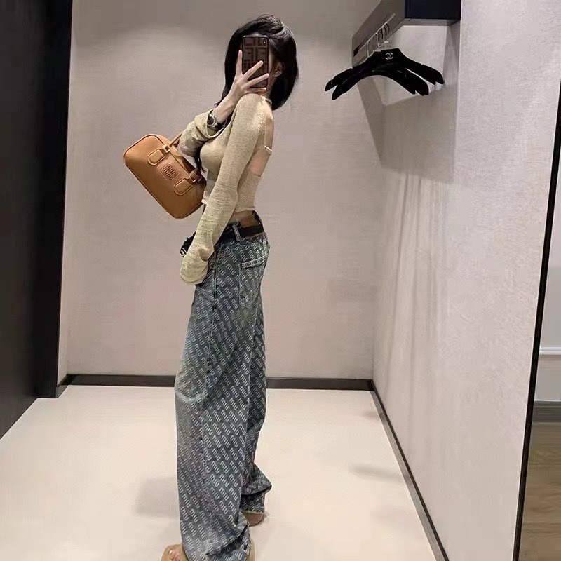 Quần Jean jacquard 23Ww Thu / Mùa Đông Mới