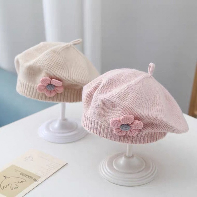 Mũ beret Ren Dệt Kim Dễ Thương, Thích Hợp Cho Bé Gái
