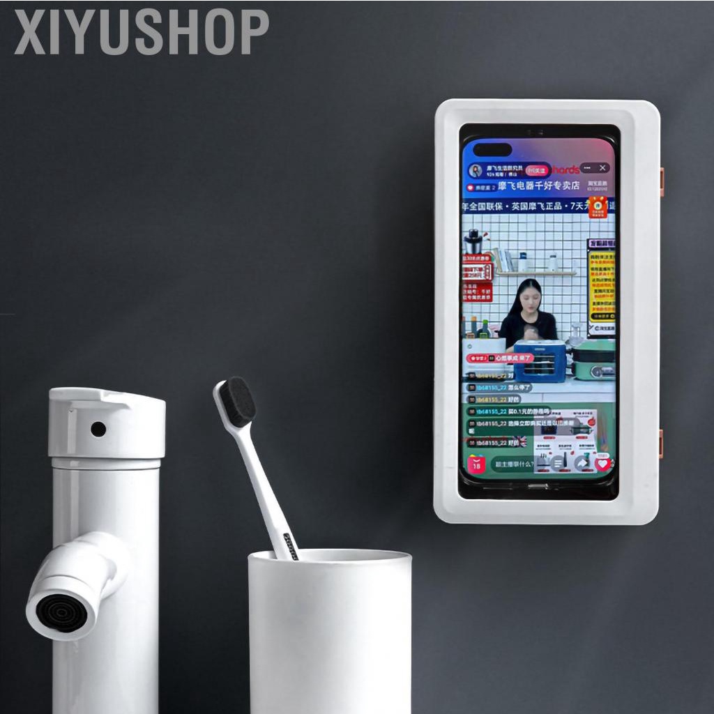 Xiyushop Shower Phone Holder 2 Layers   Fog Touch Screen Wall Mount for Bathroom