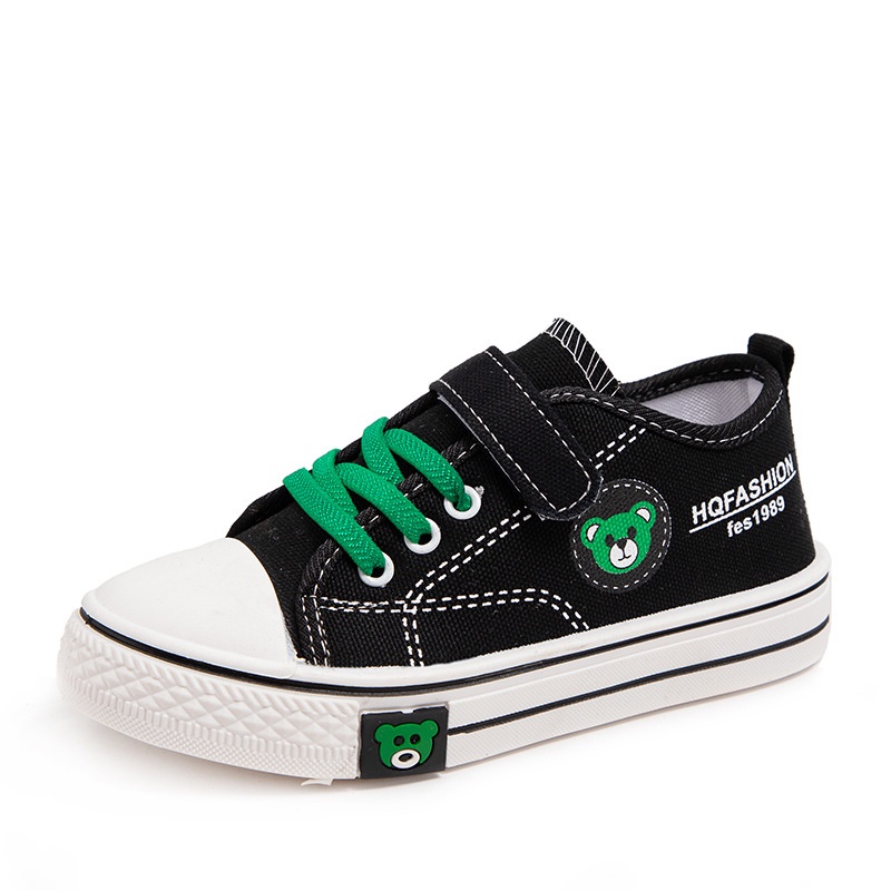Giày Vải canvas Đế Mềm Chống Bẩn Màu Đen Thời Trang Mùa Thu 2023 Cho Bé Trai Và Gái