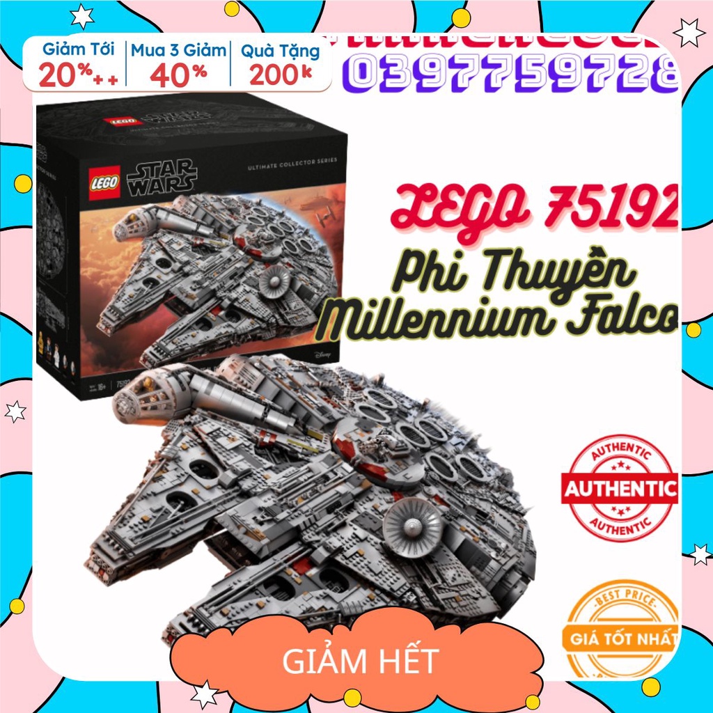 Mô hình LE GO Star Wars - Siêu Phẩm Phi Thuyền Millennium Falcon hàng siêu nét