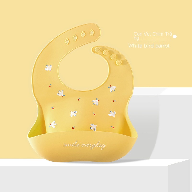 Silicone Yếm Ăn Silicon Hình Mèo Siêu Nhẹ Cho Bé