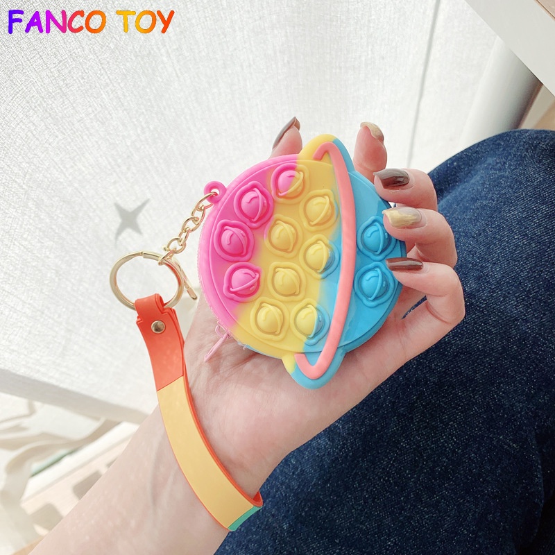 Y91 Ví Tiền Xu mini Chính Hãng Có Dây Đeo Vai Dạng Móc Khóa Cảm Biến Đơn Giản Cho Trẻ Em