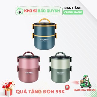 Cặp lồng cơm giữ nhiệt, hộp cơm giữ nhiệt, cà men, hộp đựng cơm, thức ăn giữ nhiệt lõi inox healthy, gourmet