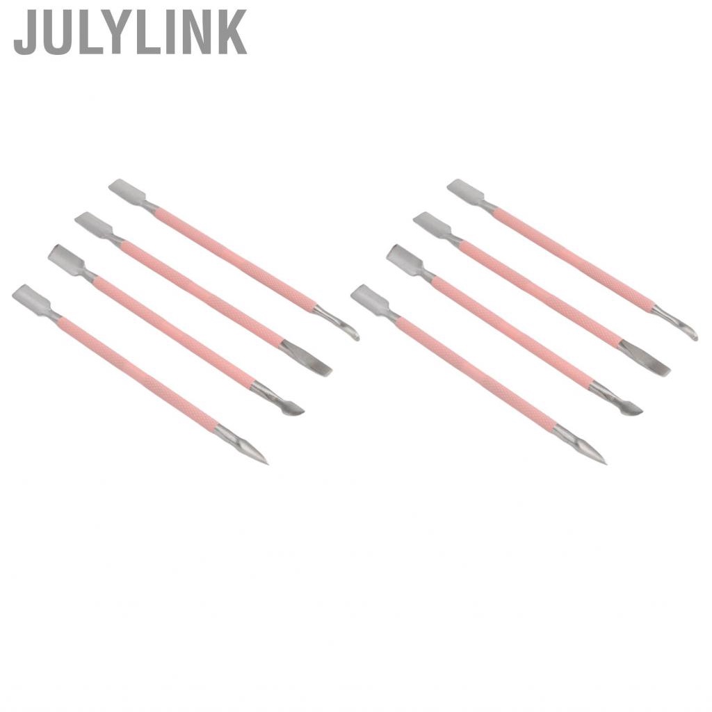 Julylink Cuticle Pusher  Portable Double Sided Dead Skin   Nail Cleaner Stainless Steel for Home