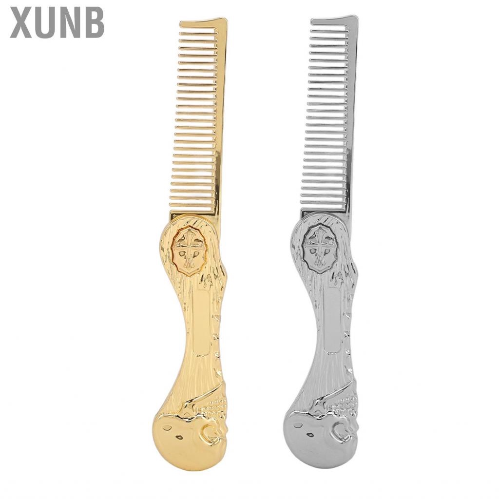Xunb Foldable Hairstyling Brush Zinc Alloy Prevent Static Pocket Oil Hair Comb Folding Hairdressing
